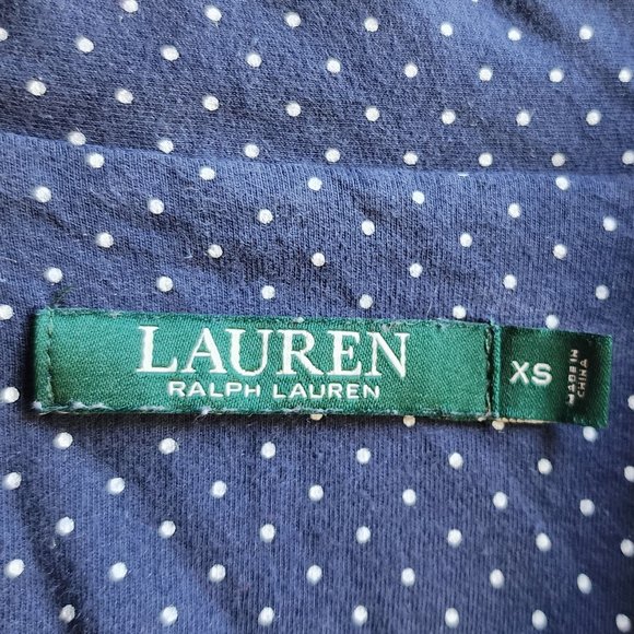 Lauren Ralph Lauren Navy/White Polka Dot Pajama Button Down Shirt Size XS - Picture 11 of 16